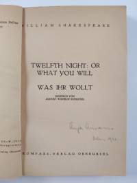 Twelfth Night: or what you will = Was ihr wollt