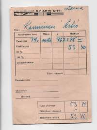 Arvi Ahti  Oy palkkapussi  palkkapussi     firmakuori