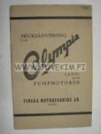 Bruksanvisning för Olympia land- och pumpmotorer -  maamoottori käyttöohjekirja ruotsiksi, alkuperäinen