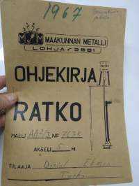 Ratko malli AA2/3 (nr 7638) pumppu, ohjekirja piirustuksineen