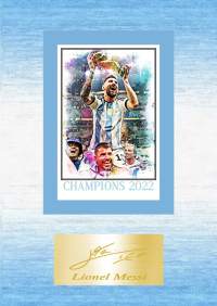 Uusi Lionel Messi Argentiina jalkapallo maailmanmestaruus juliste koko on A4 eli helppo kehystää.