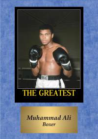 Uusi Muhammad Ali juliste koko on A4 eli helppo kehystää.