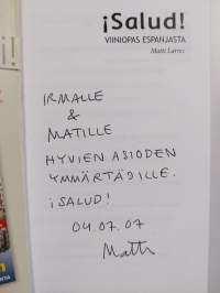 ¡Salud! Viiniopas Espanjasta (signeerattu, tekijän omiste)