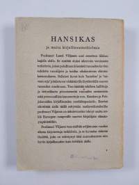 Hansikas ja  muita kirjallisuustutkielmia