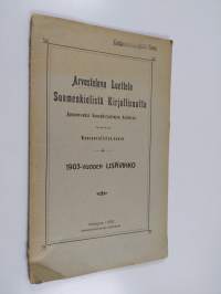 Arvosteleva luettelo suomenkielistä kirjallisuutta ; apuneuvoksi kansakirjastojen hoidossa ; 1903-vuoden lisävihko