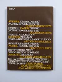Ruotsin/tanskan/suomen/norjan/englannin/saksankielinen asuntosanakirja