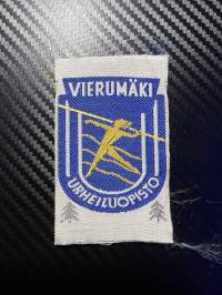 Vierumäki -Urheiluopisto -kangasmerkki / matkailumerkki / hihamerkki / badge -pohjaväri valkoinen