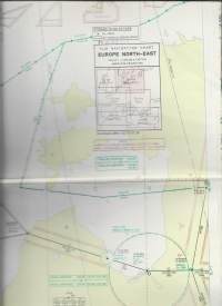 KLM Navigation chart Europe north-east 1974  Route map lentokartta - kartta 104x88 cm taitettu kirjekokoon
