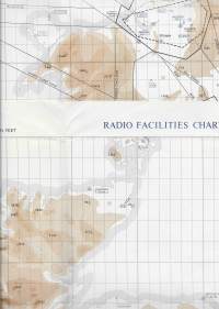 U.K Air Pilot  Radio Facilities chart 1976 80x75 cm taitettu kirjekokoon