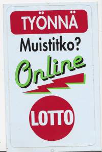 Lotto - Työnnä -   tarra  16x10 cm