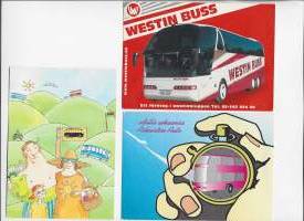 Mainoskortti Askaisten Auto, Westin Bus ja Seutuliikenne  - linja-auto postikortti kulkematon 3 kpl erä