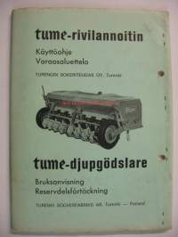 Tume rivilannoitin käyttöohje ja varaosaluettelo