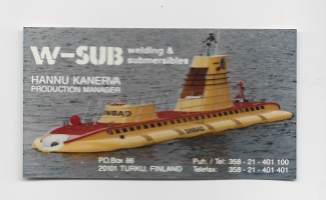 W-sub weldomg&amp;submeribles  Turku - käyntikortti