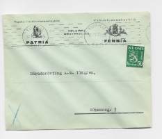 Tapaturmavakuutus Oy Patria/ Vakuutus Oy  Fennia Helsinki  1936 - firmakuori