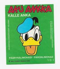 Aku Ankka Päärynälimonadi -  juomaetiketti