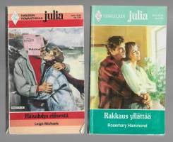 Harlequin Julia kirjoja 2 kpl erä -Rakkaus yllättää/Rosemary Hammond ja Häivähdys eilisestä/Leigh Miochaels