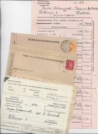 Tervon kunta  Vero- ja Kirkollisveromaksuja  1940 luku n 5 kpl erä