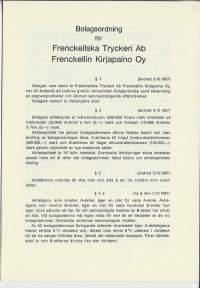 Frenckellin Kirjapaino Oy - Bolagsordning 1974