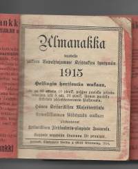 Almanakka 1915  -   kalenteri merkintöjä