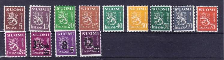 Suomi Leijonamerkit 50 erilaista + 3 (lisäpainamaa)  *.* postituore.
