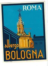 Bologna Roma   - hotellimerkki , matkalaukkumerkki