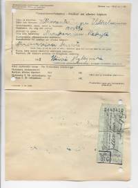 Yleisostokorttihakemus  -    Merikarvia  1950 l   2 kpl