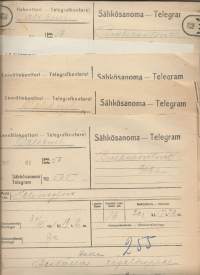 Sähkösanoma / Telegram  1921   yht 5 kpl erä - sähkösanoma