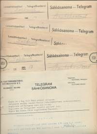 Sähkösanoma / Telegram  1921   yht 5 kpl erä - sähkösanoma