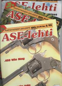 ASE-lehti 1998  nr   3,5 ja 6 yht  3  kpl / Englannin haulikot, Taiwanin jalkaväkiaseet,  peukalopyssy, rihlapyssyt, Mauser kiväärit, Nagantin tulo Venäjälle