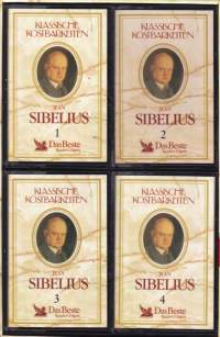 C-kasetti - Klassisen musiikin aarteet - Jean Sibelius: 4 kasetin kokoelma boksissa ja 30 sivun kirjanen. Katso kappaleet kuvista. V91014VV2/1-4