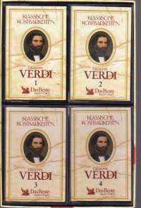 C-kasetti - Klassisen musiikin aarteet - Giuseppe Verdi: 4 kasetin kokoelma boksissa. Katso kappaleet kuvista. KKM5925