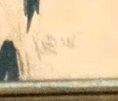 Martti Paalanen, &quot;Hattupäinen nainen&quot;  akvarelli  sign MP -45 koko 38x28 cm kehystetty