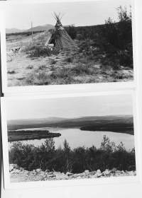 1960-luvun Lapin matkailua valokuva 9x13 cm 2 kpl erä tekstit takana