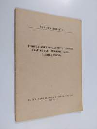 Filosofiankandidaattitutkinnon vaatimukset humanistisessa tiedekunnassa