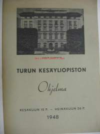 Turun Kesäyliopiston ohjelma 1948