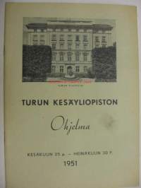 Turun Kesäyliopiston ohjelma 1951