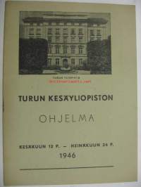 Turun Kesäyliopiston ohjelma 1946
