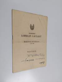 Manskören Loimaan laulajat : Konsertresa till Danmark i juni 1949