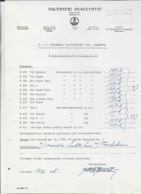 Valtameri  Oy  Helsinki 1958  firmalomake