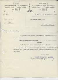 Wiipurin Sähkölaitos ja Raitiotiet Wiipuri 1925  - firmalomake