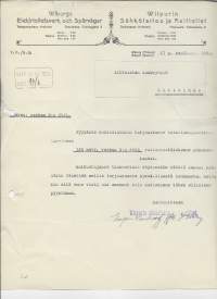 Wiipurin Sähkölaitos ja Raitiotiet Wiipuri 1925  - firmalomake