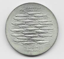 25 markkaa 1979  Turku 750 v - hopeaa  akjuperäisessä kotelossa