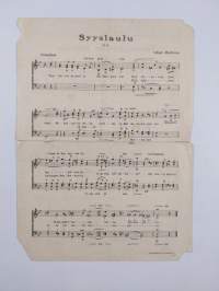 Suomalainen rukous ; Syyslaulu