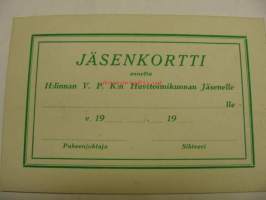 Hämeenlinnan VPK -jäsenkortti