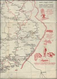 Suomen kulkuneuvojen kartta 1948  mainoksilla -  kartta