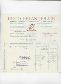Hugo Helander &amp; Poika Turku 1951 -  firmalomake