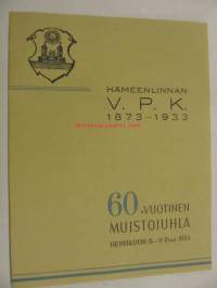 Hämeenlinnan VPK 60-vuotisjuhla 1933 -kutsukortti