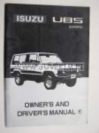 Isuzu UBS (Europe) Owner´s and driver´s Manual -käyttöohjekirja englanniksi