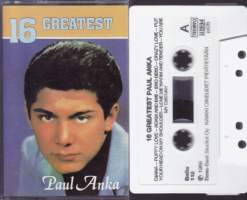 C-kasetti - Paul Anka - 16 Greatest, 1989 .  BeBe 118. Katso kappaleet kuvasta.
