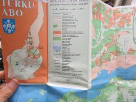 Turku - Åbo osoitekartta 1974, pohjoinen ja eteläinen karttalehti eri puolilla